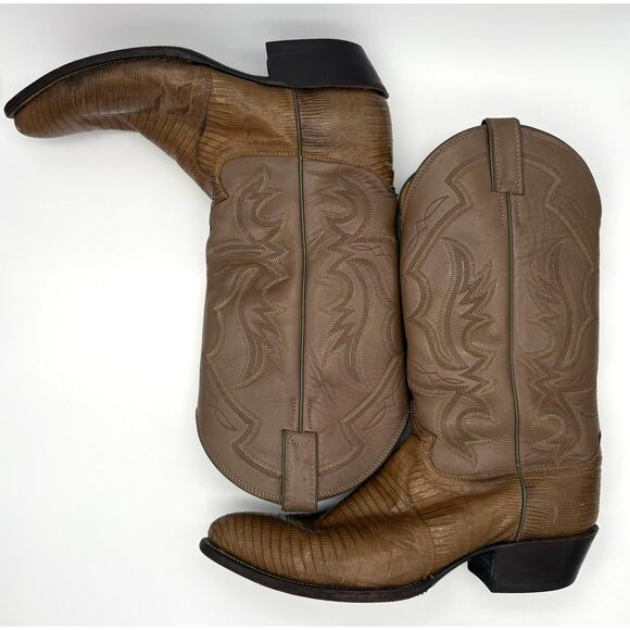 Justin 8492 USA Western Cowboy Boots Brown Exotic Leather Men’s 11D main image 11